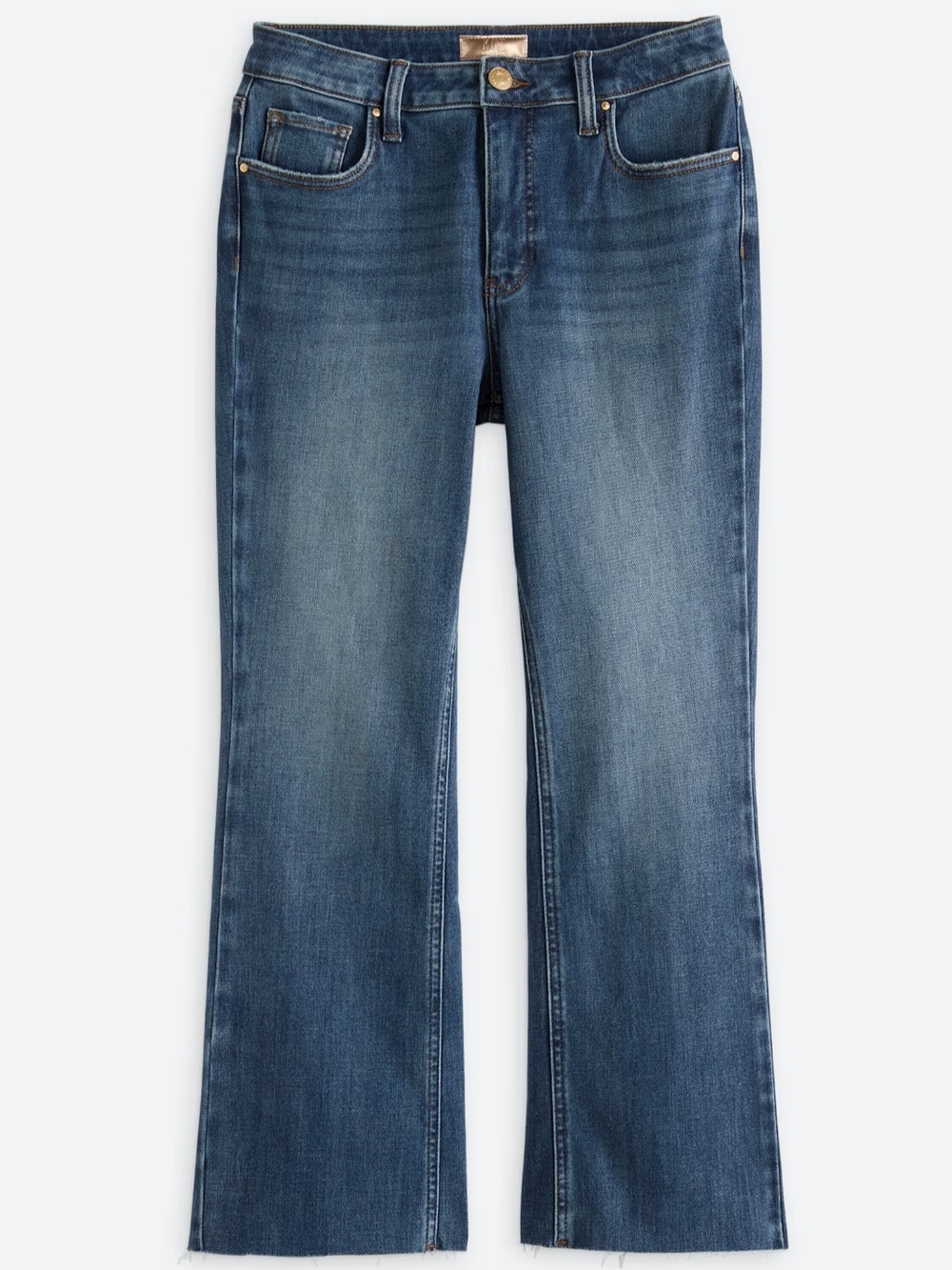 Kut from the Kloth Kelsey Fab Ab Ankle Flare Denim Jeans Dark Wash Plus